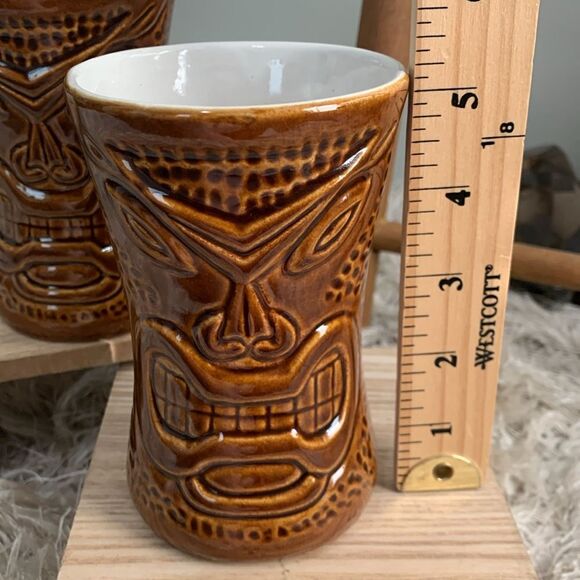 Vintage Daga Hawaii Maui Lu Luau Kihei Maui Tiki Tumbler Cup Set Of Two - Picture 14 of 17